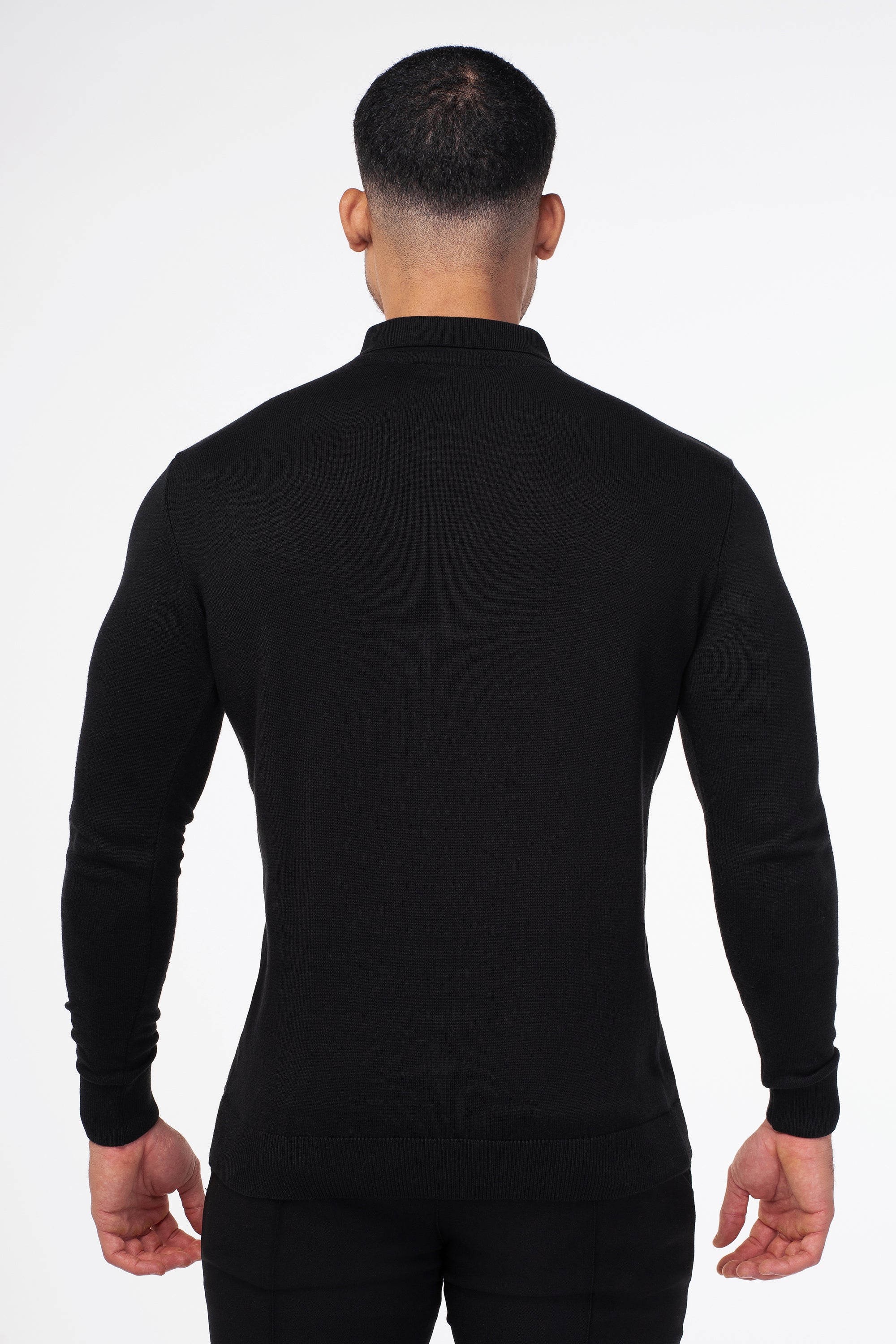 THE VIDA - LONGSLEEVE POLO - BLACK