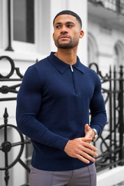 THE VIDA - LONGSLEEVE POLO - BLUE