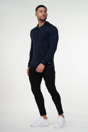 THE VIDA - LONGSLEEVE POLO - BLUE