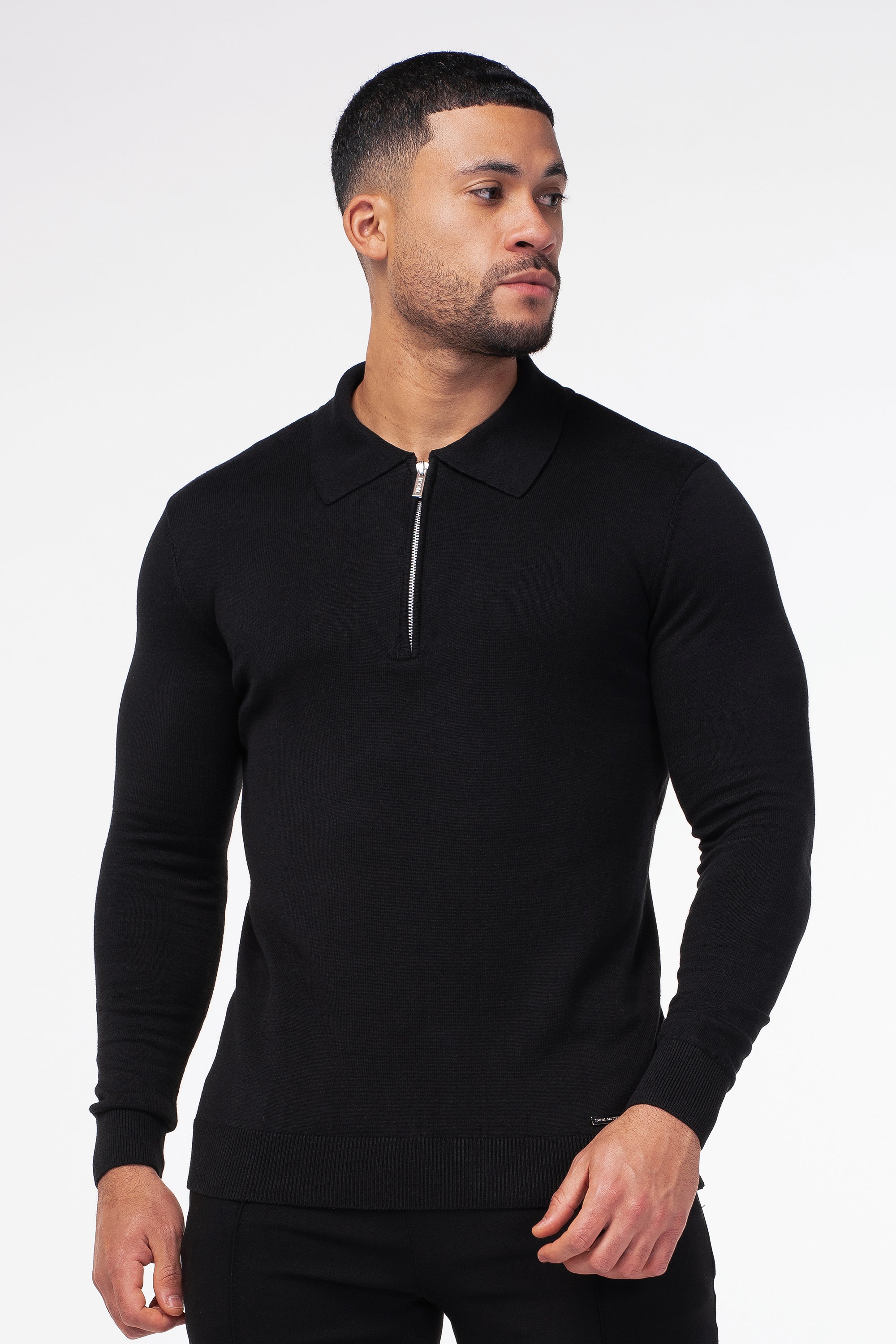 THE VIDA - LONGSLEEVE POLO - BLACK