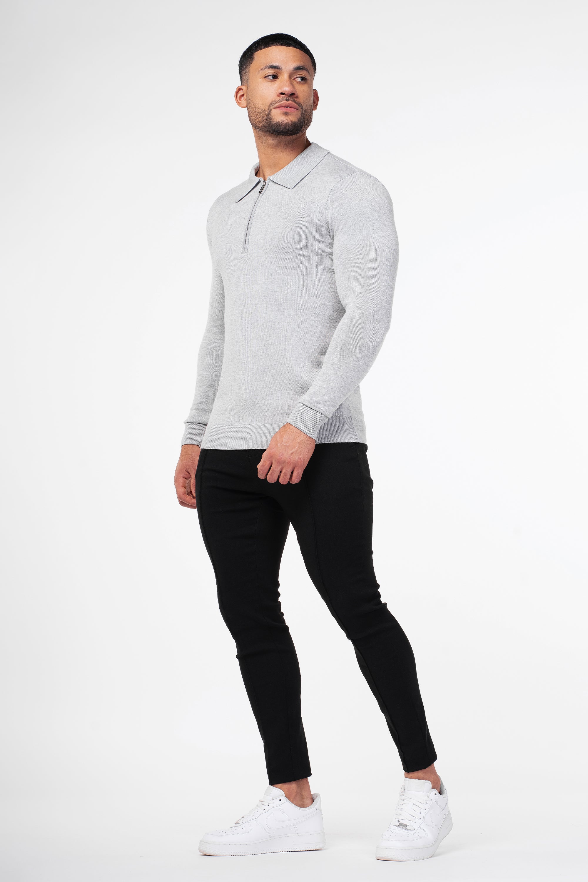 THE VIDA - LONGSLEEVE POLO - GREY