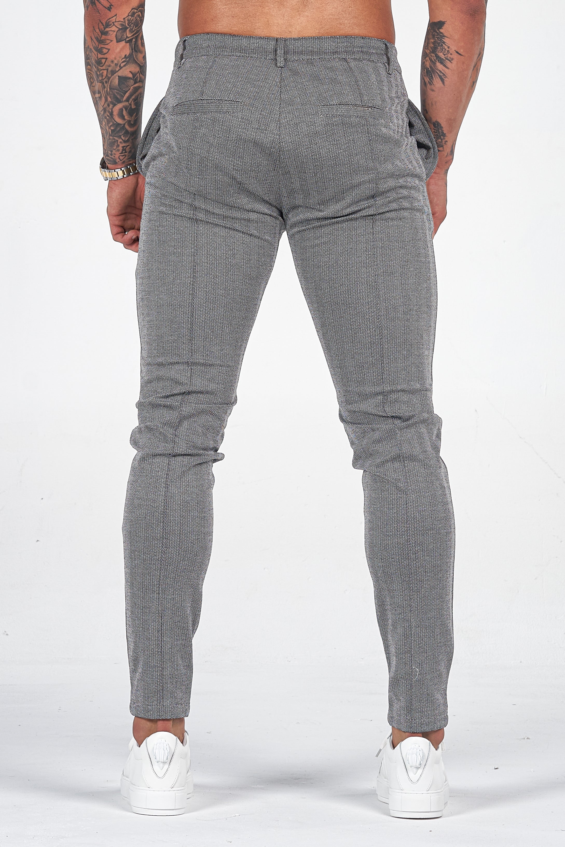 THE CHEVRON TROUSERS - GREY