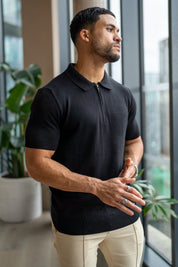 THE VIDA - SHORTSLEEVE POLO - BLACK