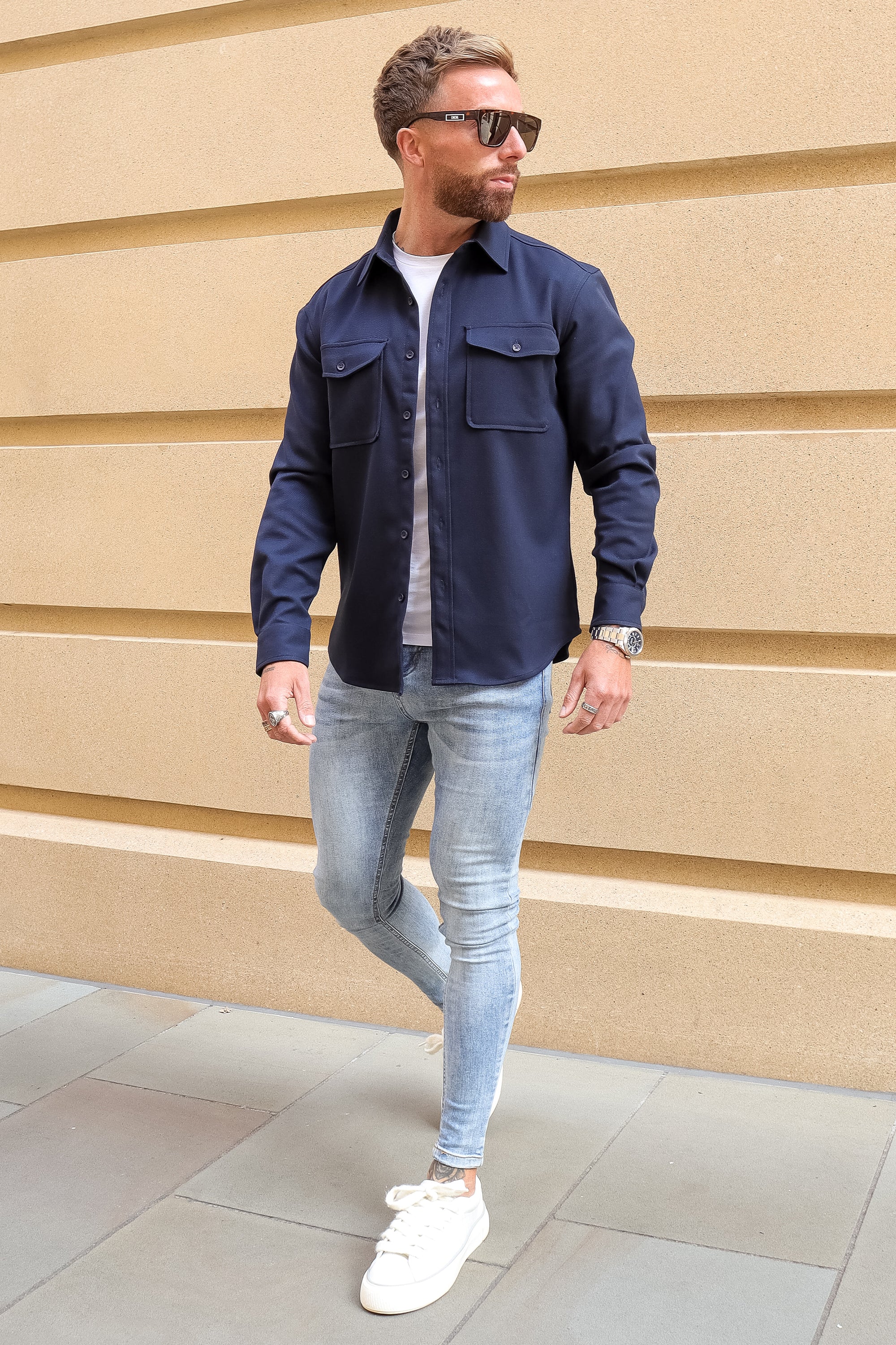 THE DANTE OVERSHIRT - NAVY BLUE