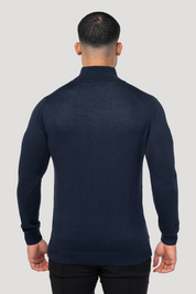 THE SANTONI FULL ZIP SWEATER - BLUE