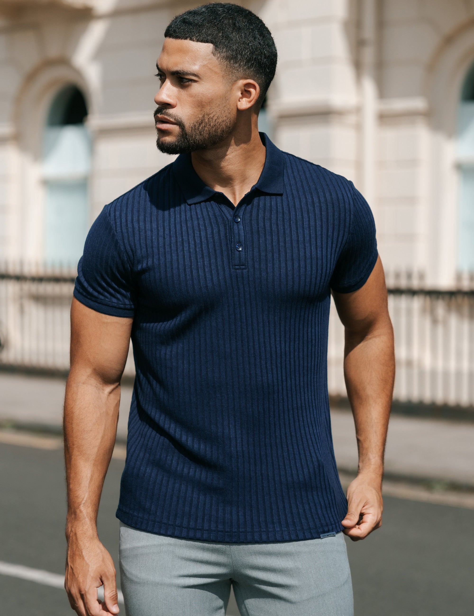 THE RIBBED SHORTSLEEVE POLO