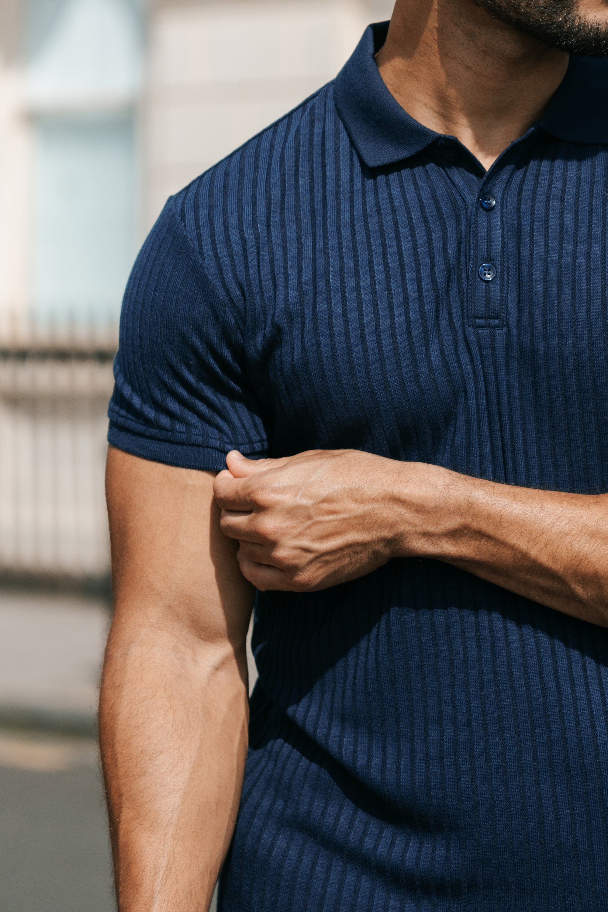 THE RIBBED SHORTSLEEVE POLO