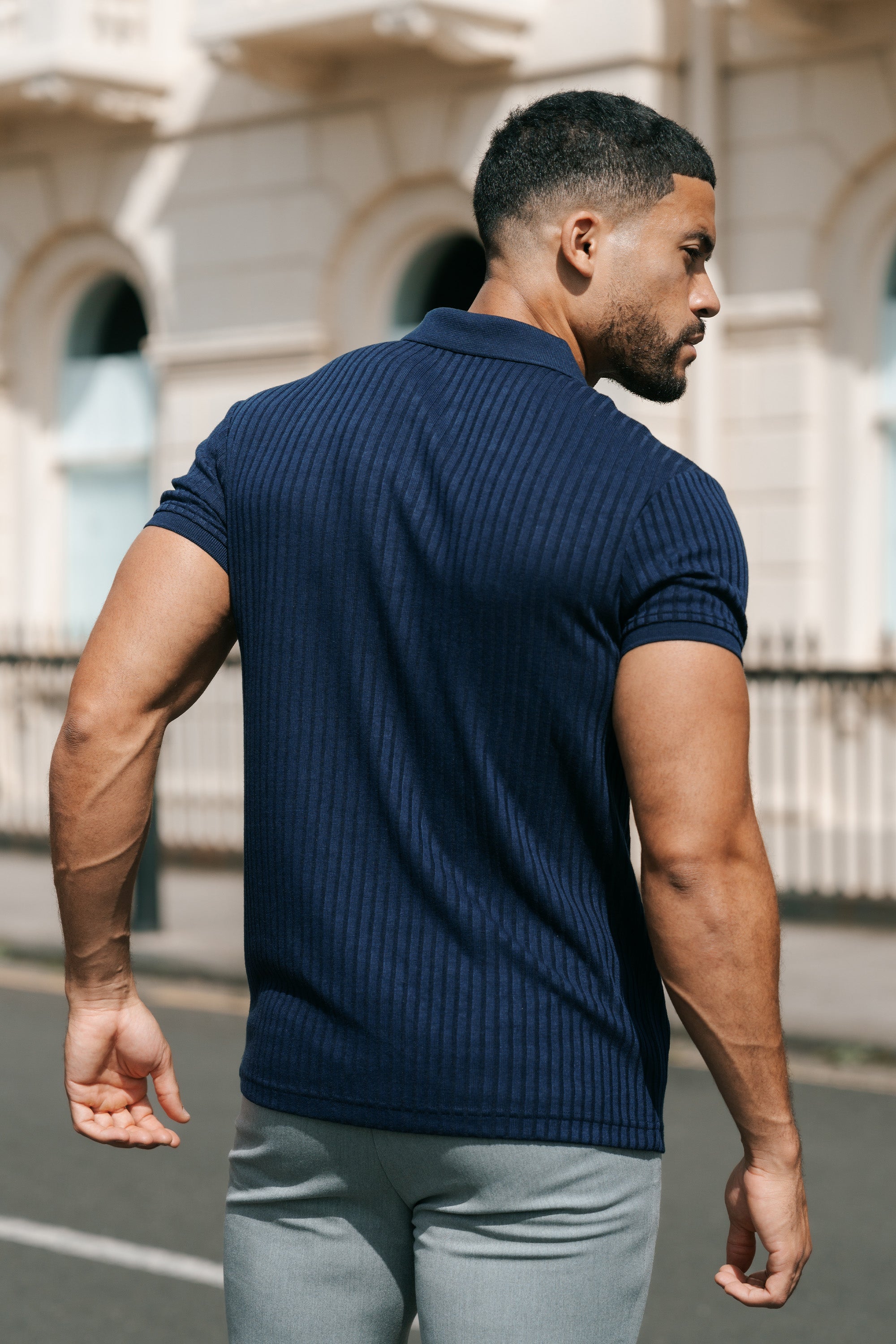 THE RIBBED SHORTSLEEVE POLO