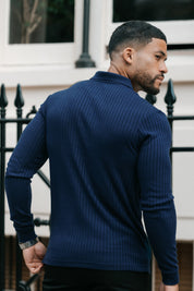 THE RIBBED LONGSLEEVE POLO