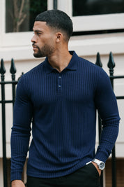 THE RIBBED LONGSLEEVE POLO