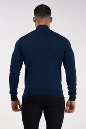 THE SANTONI - HALF ZIP SWEATER - BLUE