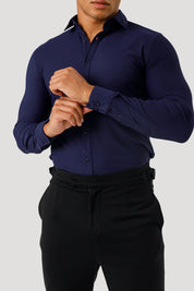 THE ATHLETIC STRETCH SHIRT - NAVY BLUE