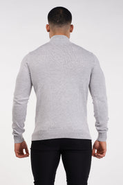 THE SANTONI - HALF ZIP SWEATER - GREY