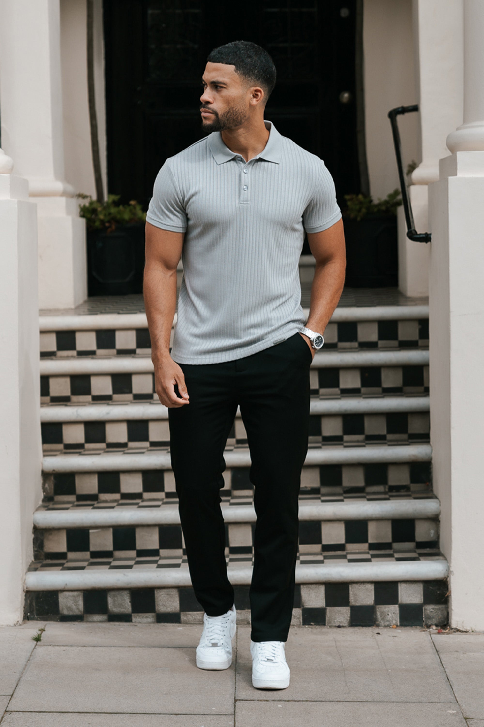 THE RIBBED SHORTSLEEVE POLO