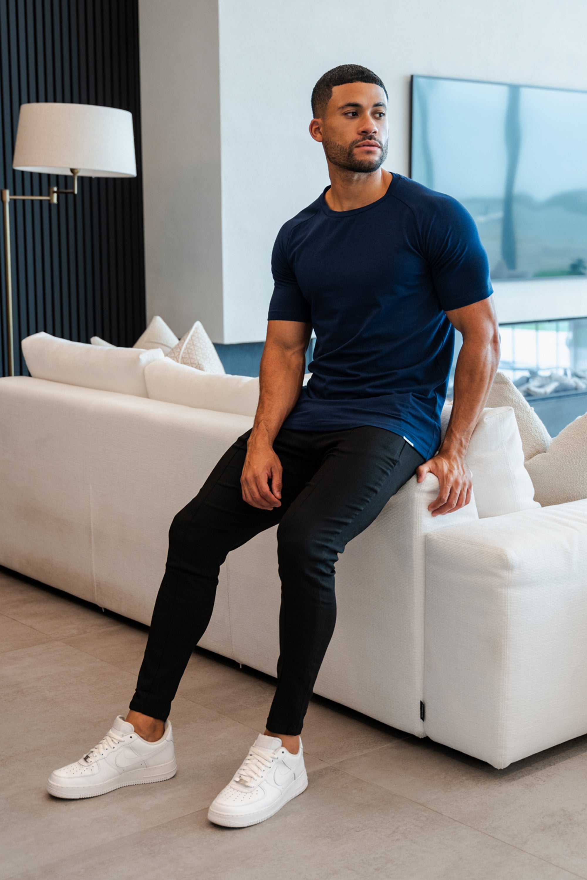 THE MUSCLE BASIC T-SHIRT - DARK BLUE